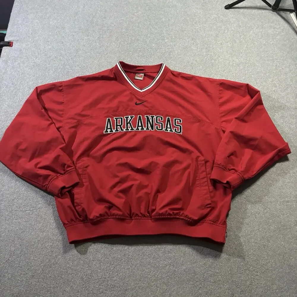 Vintage Nike Arkansas Razorbacks Center Swoosh Pullover Jacket Windbreaker XL